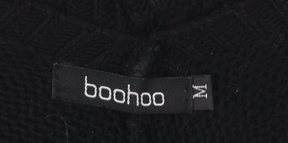 boohoo Women's Black V-Neck Knit Pullover Jumper Size M