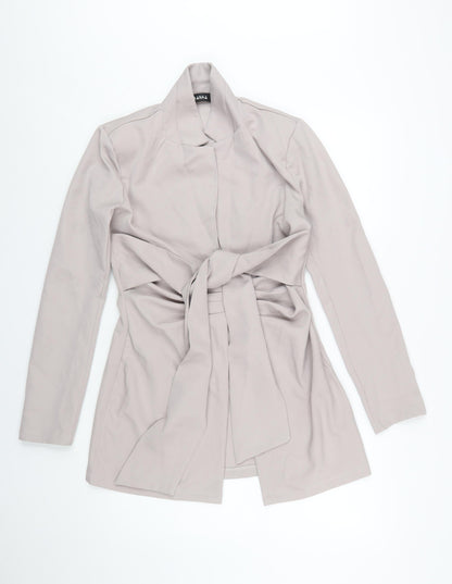 NAANAA Women Beige Belted Long Sleeve Suit Jacket UK 10
