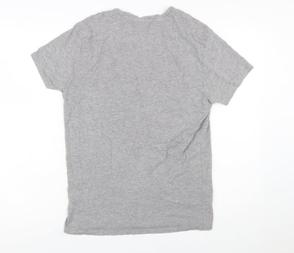 Bershka Women’s Grey Resist Graphic Cotton T-Shirt Size 12