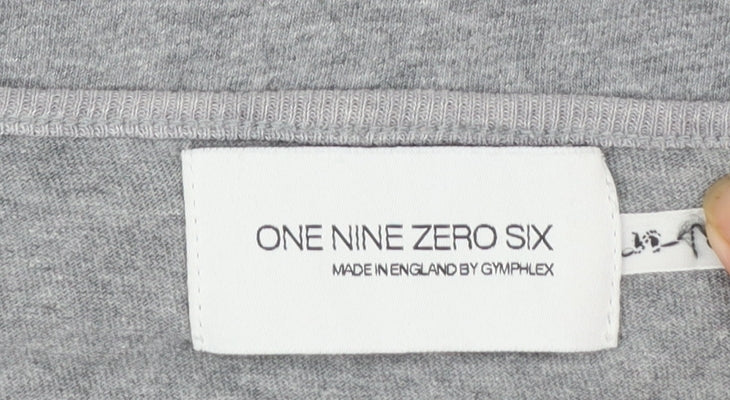 One Nine Zero Six Women's Grey Long Sleeve Basic Cotton T-Shirt Size 2