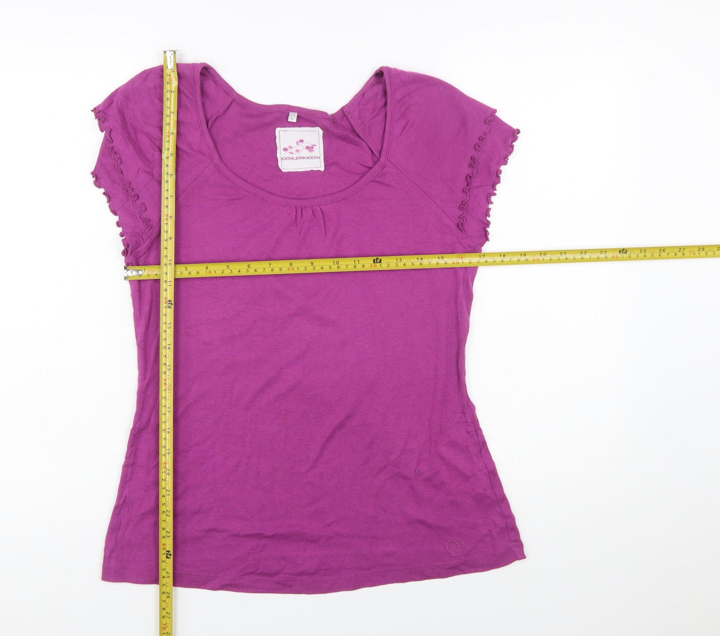 Rocha John Rocha Womens Purple Size 14 Short Sleeve Cotton Modal T-Shirt