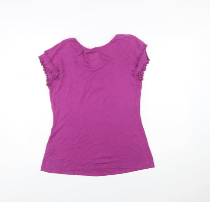 Rocha John Rocha Womens Purple Size 14 Short Sleeve Cotton Modal T-Shirt