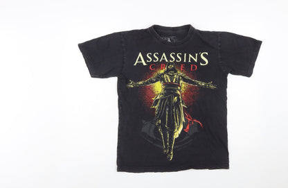 Black T Men’s Black Assassin’s Creed Graphic Cotton T-Shirt M