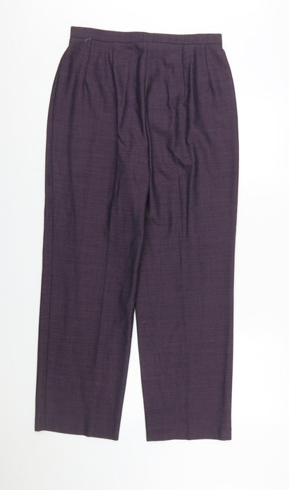 Marks and Spencer Womens Purple Wool Blend Pleated Dress Trousers UK 14