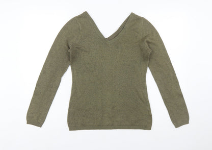 Old Navy Women’s Green V-Neck Long Sleeve Knit Jumper Size M