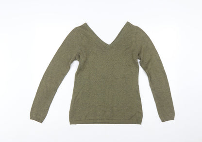 Old Navy Women’s Green V-Neck Long Sleeve Knit Jumper Size M