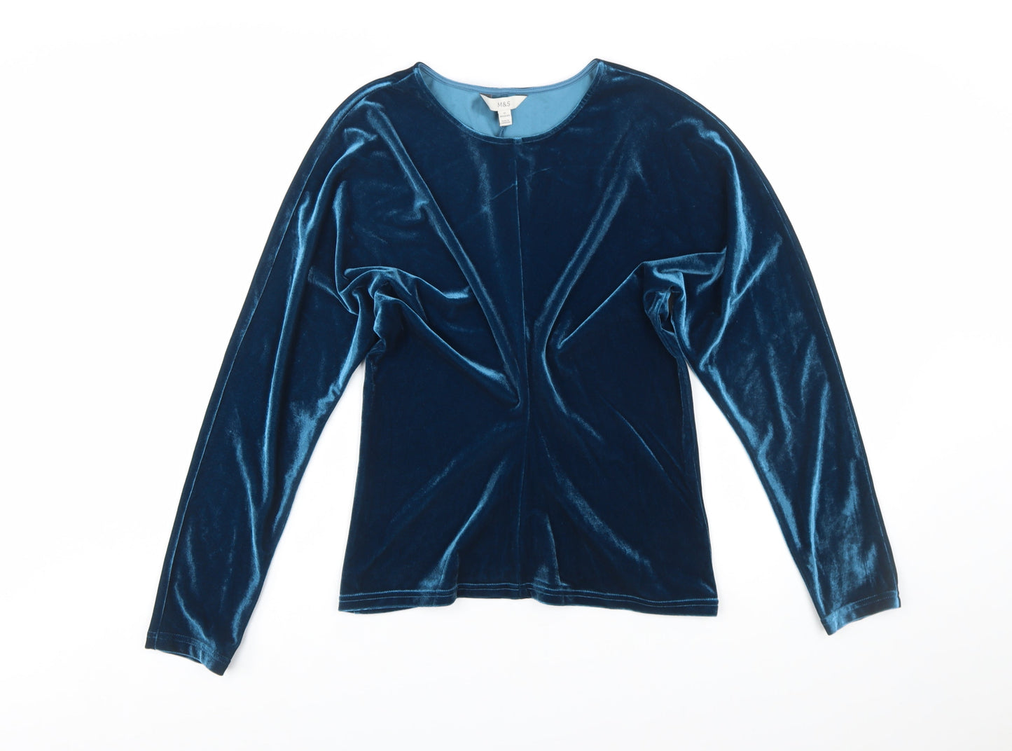 Marks and Spencer Women’s Blue Velvet Long Sleeve Blouse Size 12