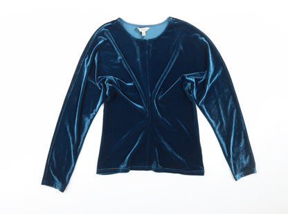 Marks and Spencer Women’s Blue Velvet Long Sleeve Blouse Size 12