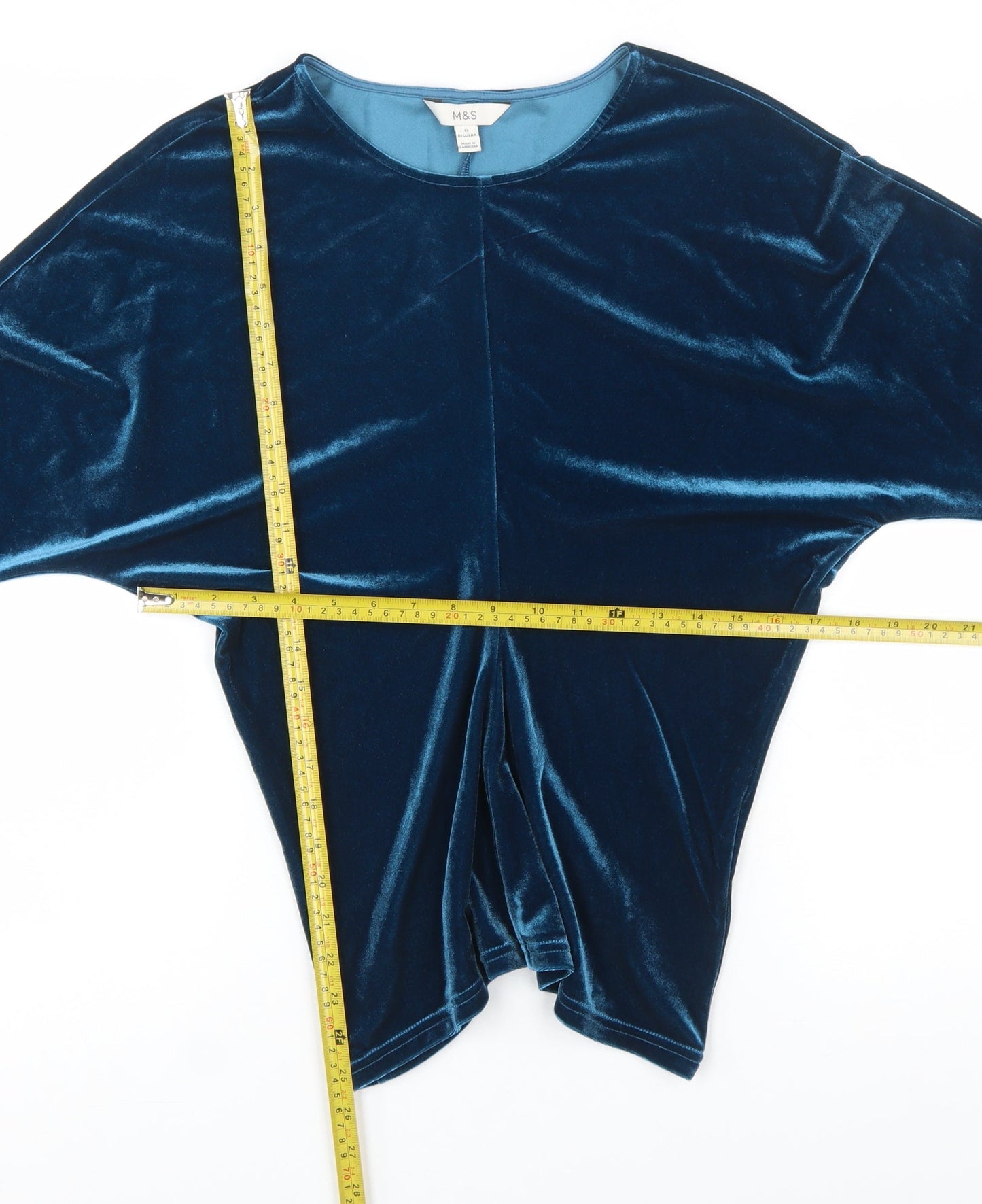 Marks and Spencer Women’s Blue Velvet Long Sleeve Blouse Size 12
