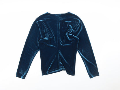 Marks and Spencer Women’s Blue Velvet Long Sleeve Blouse Size 12