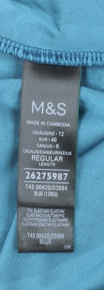 Marks and Spencer Women’s Blue Velvet Long Sleeve Blouse Size 12