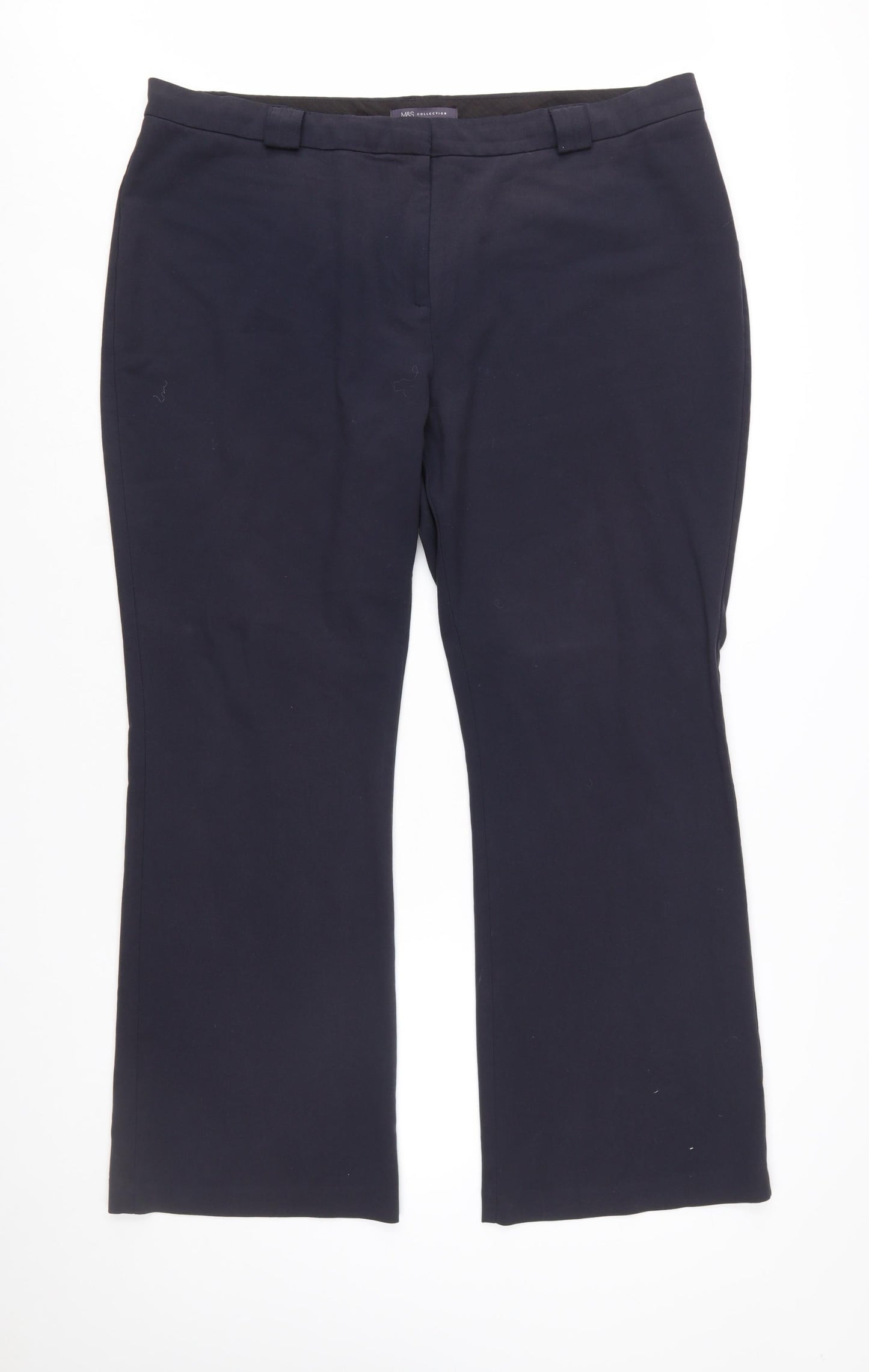 Marks and Spencer Women Navy Blue Size 20 Regular Chino Trousers