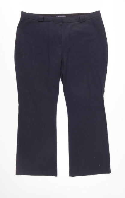 Marks and Spencer Women Navy Blue Size 20 Regular Chino Trousers