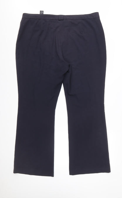 Marks and Spencer Women Navy Blue Size 20 Regular Chino Trousers