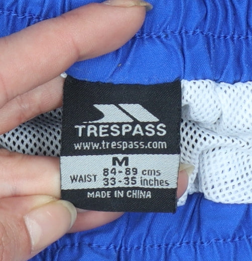 Trespass Men Blue Swim Shorts Medium Quick Dry Lined Drawstring