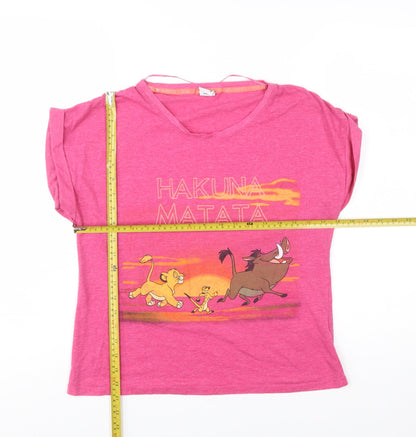 Disney Women's Pink Lion King Hakuna Matata T-Shirt Size S