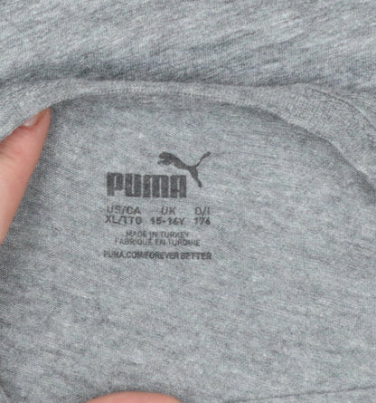 Puma Boys Grey Manchester City T-Shirt 15-16 Years Short Sleeve Sports Tee