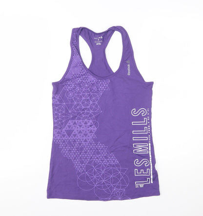 Reebok Womens Purple Les Mills Racerback Gym Tank Top Size S