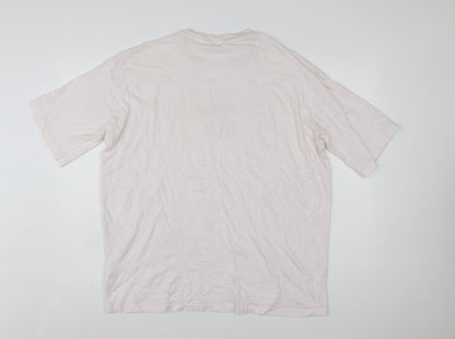 Monki Womens Pink Floral Embroidered Cotton T-Shirt Size S