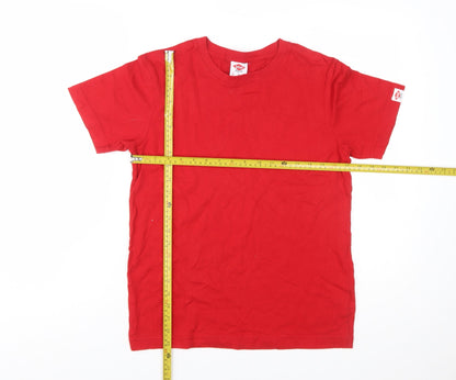 Lee Cooper Men's Red Cotton Crew Neck Short Sleeve T-Shirt M