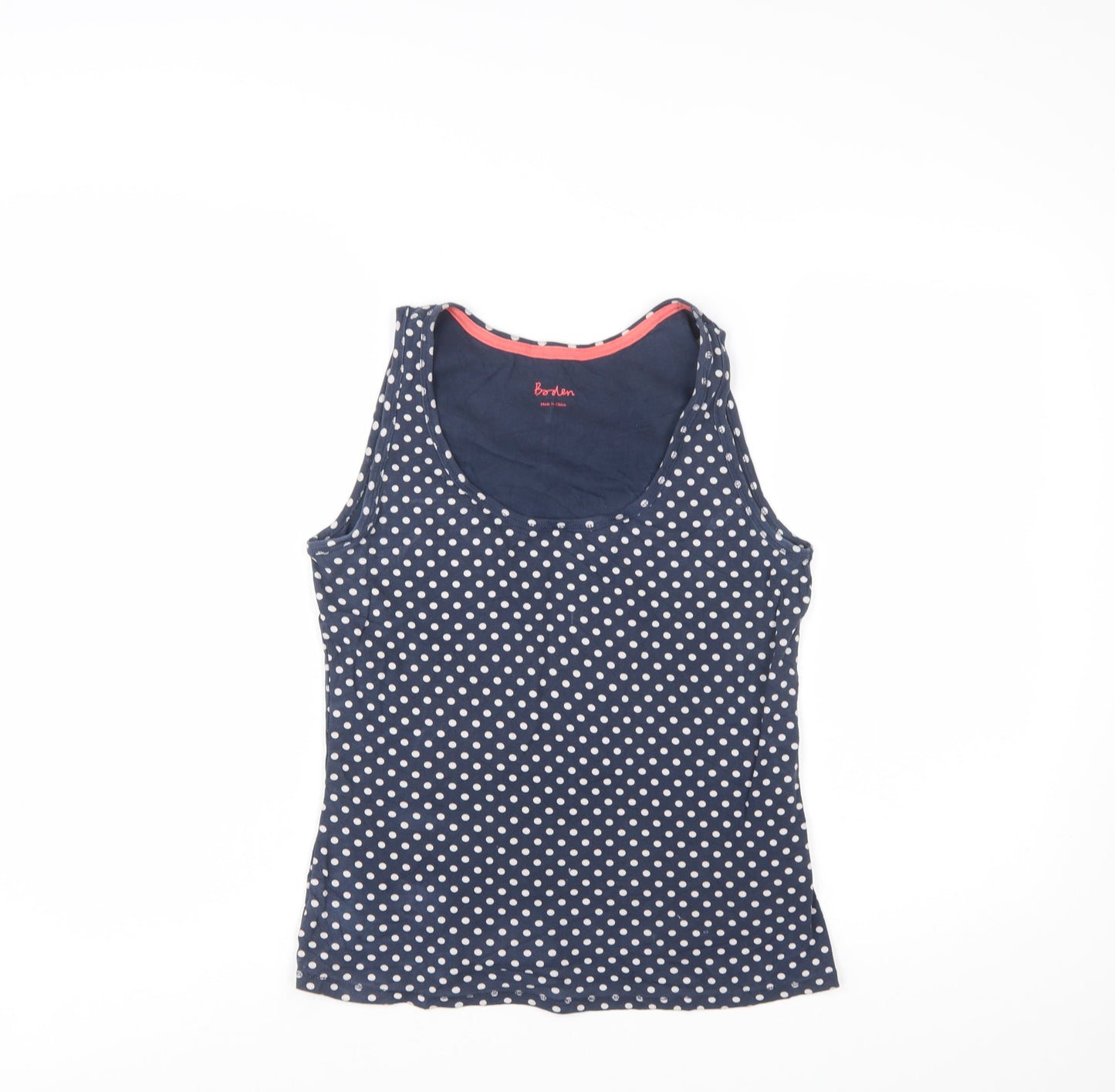 Boden Womens Blue Polka Dot Cotton Tank Top UK 12