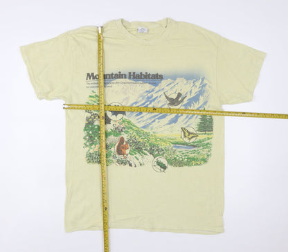 Urban Outfitters Women's Beige Mountain Habitat Graphic T-Shirt S
