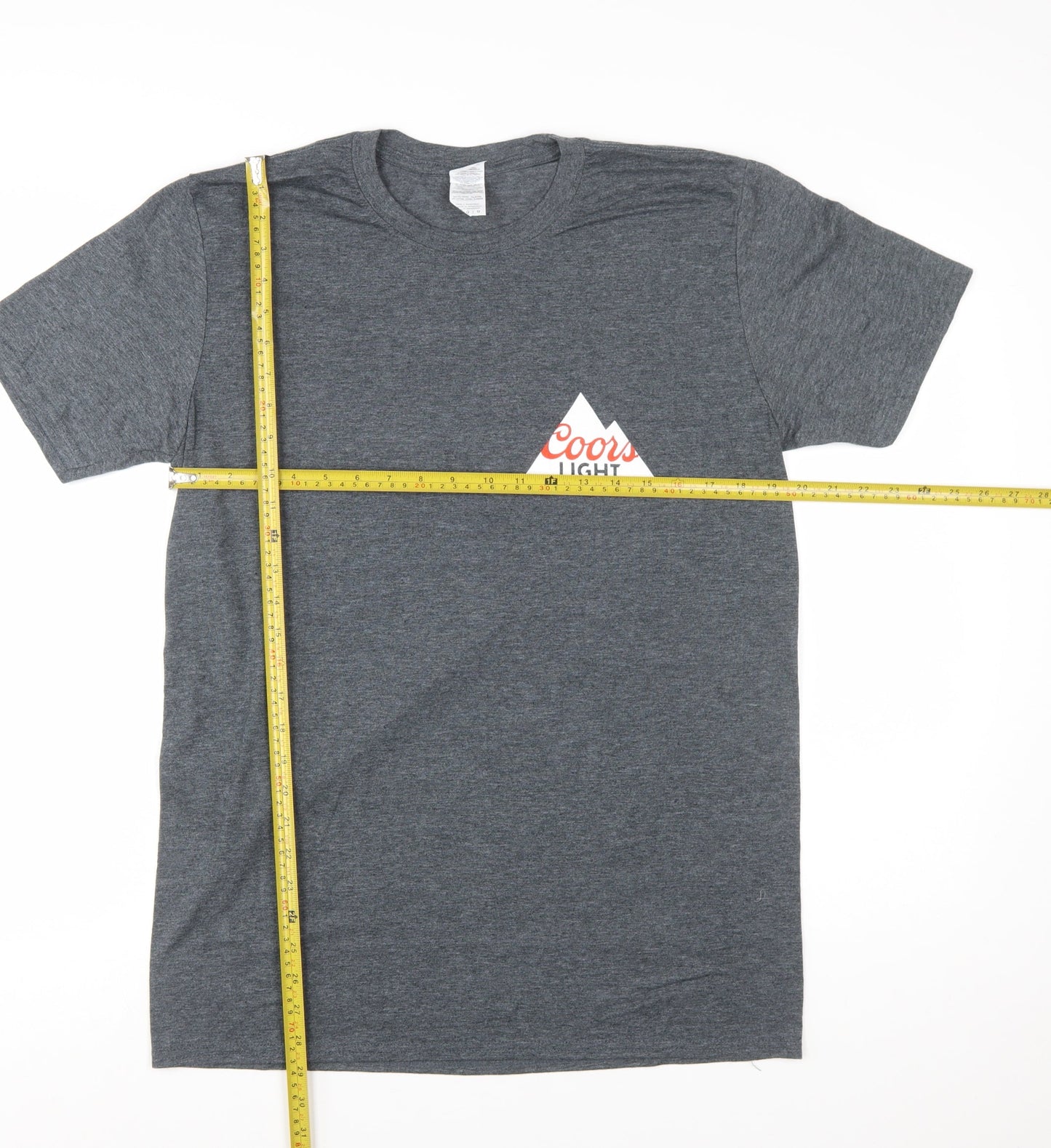 Gildan Men's Grey Coors Light Graphic Short Sleeve T-Shirt Size L