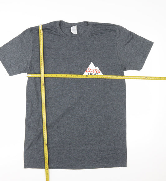 Gildan Men's Grey Coors Light Graphic Short Sleeve T-Shirt Size L