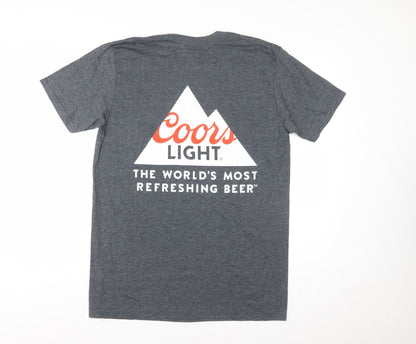 Gildan Men's Grey Coors Light Graphic Short Sleeve T-Shirt Size L