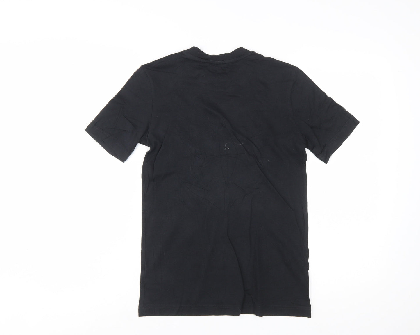 Adidas Boys Black Graphic Logo T-Shirt 11-12 Years Cotton Sports Tee