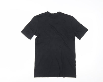 Adidas Boys Black Graphic Logo T-Shirt 11-12 Years Cotton Sports Tee