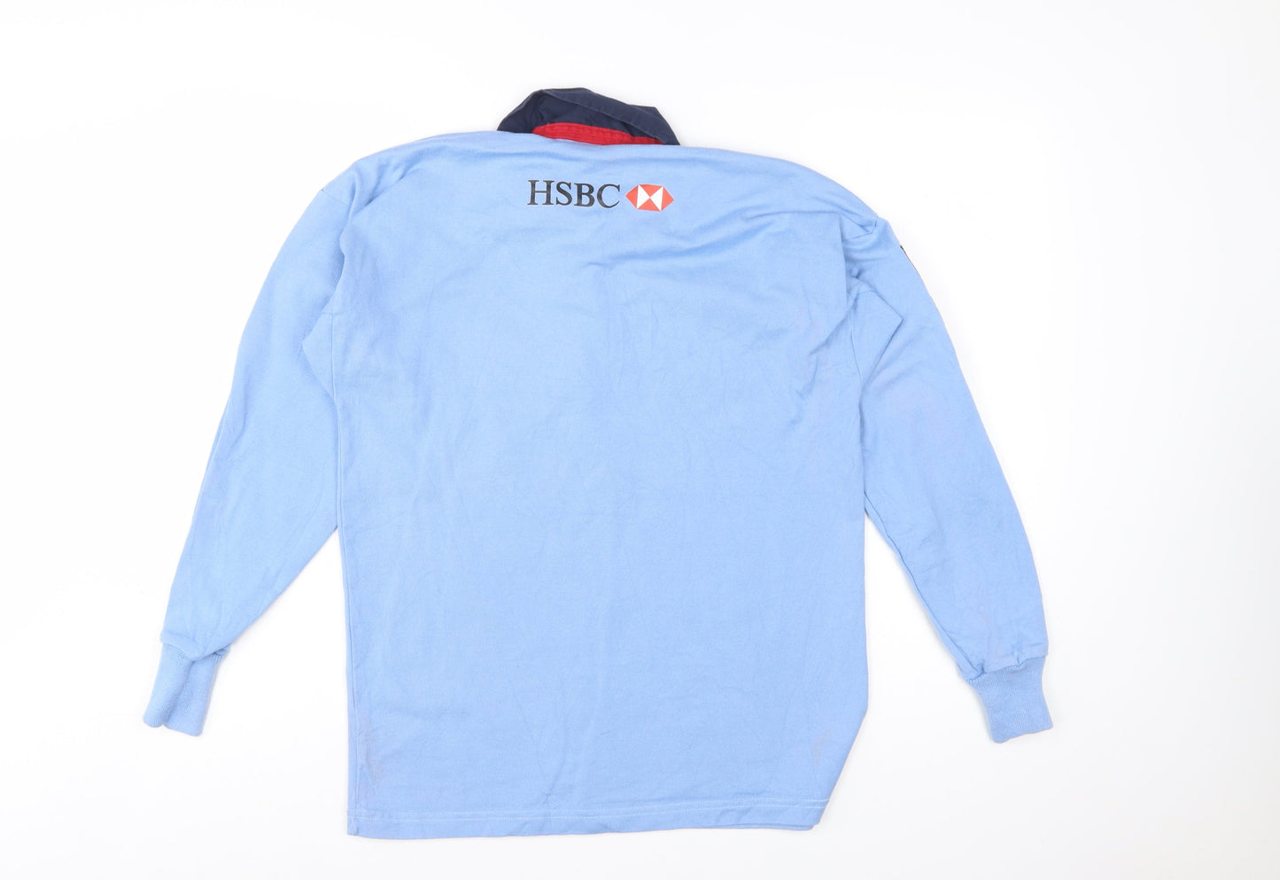 Canterbury Mens Blue Waratahs Rugby Long Sleeve Polo Shirt Size S