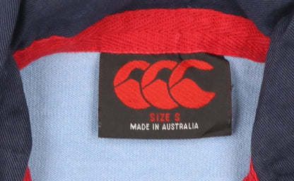 Canterbury Mens Blue Waratahs Rugby Long Sleeve Polo Shirt Size S