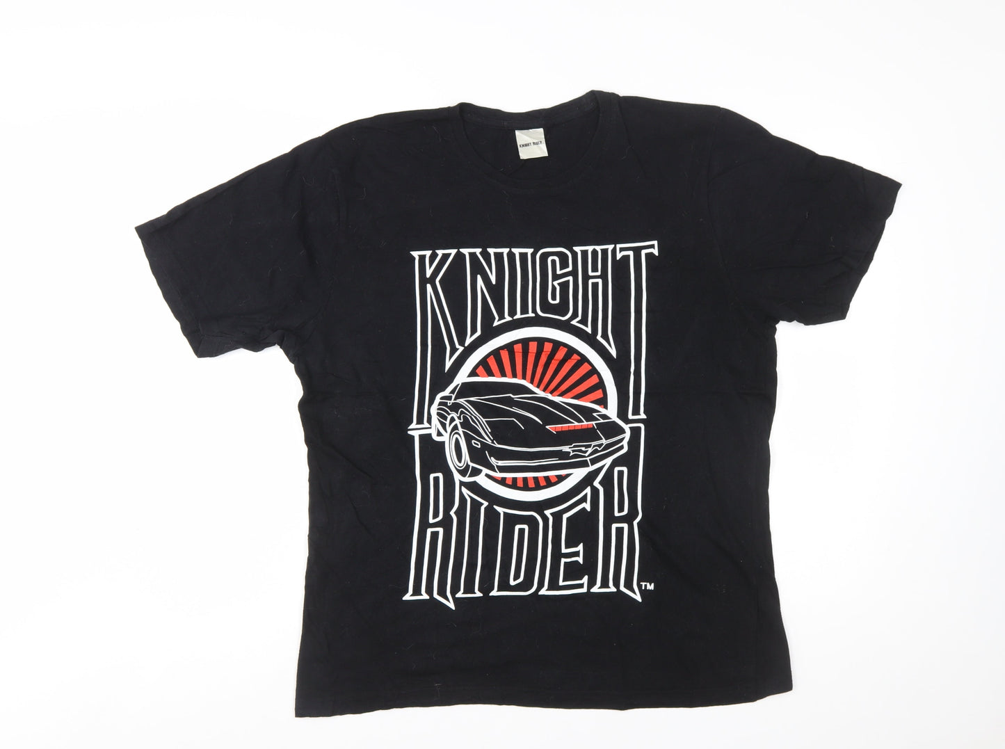 Knight Rider Men's Black Large Graphic Movie Car T-Shirt 100% Cotton
