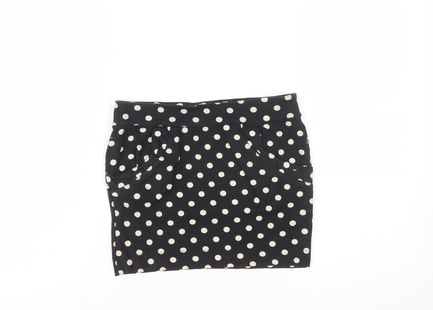 Miss Selfridge Women’s Black Polka Dot Stretch Pencil Skirt Size 10