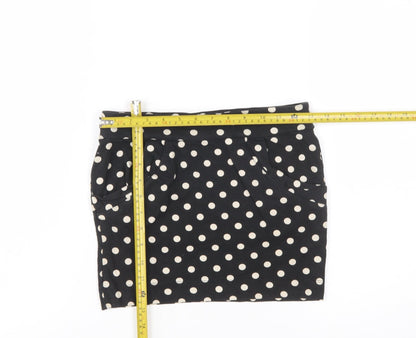 Miss Selfridge Women’s Black Polka Dot Stretch Pencil Skirt Size 10