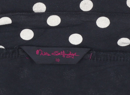 Miss Selfridge Women’s Black Polka Dot Stretch Pencil Skirt Size 10