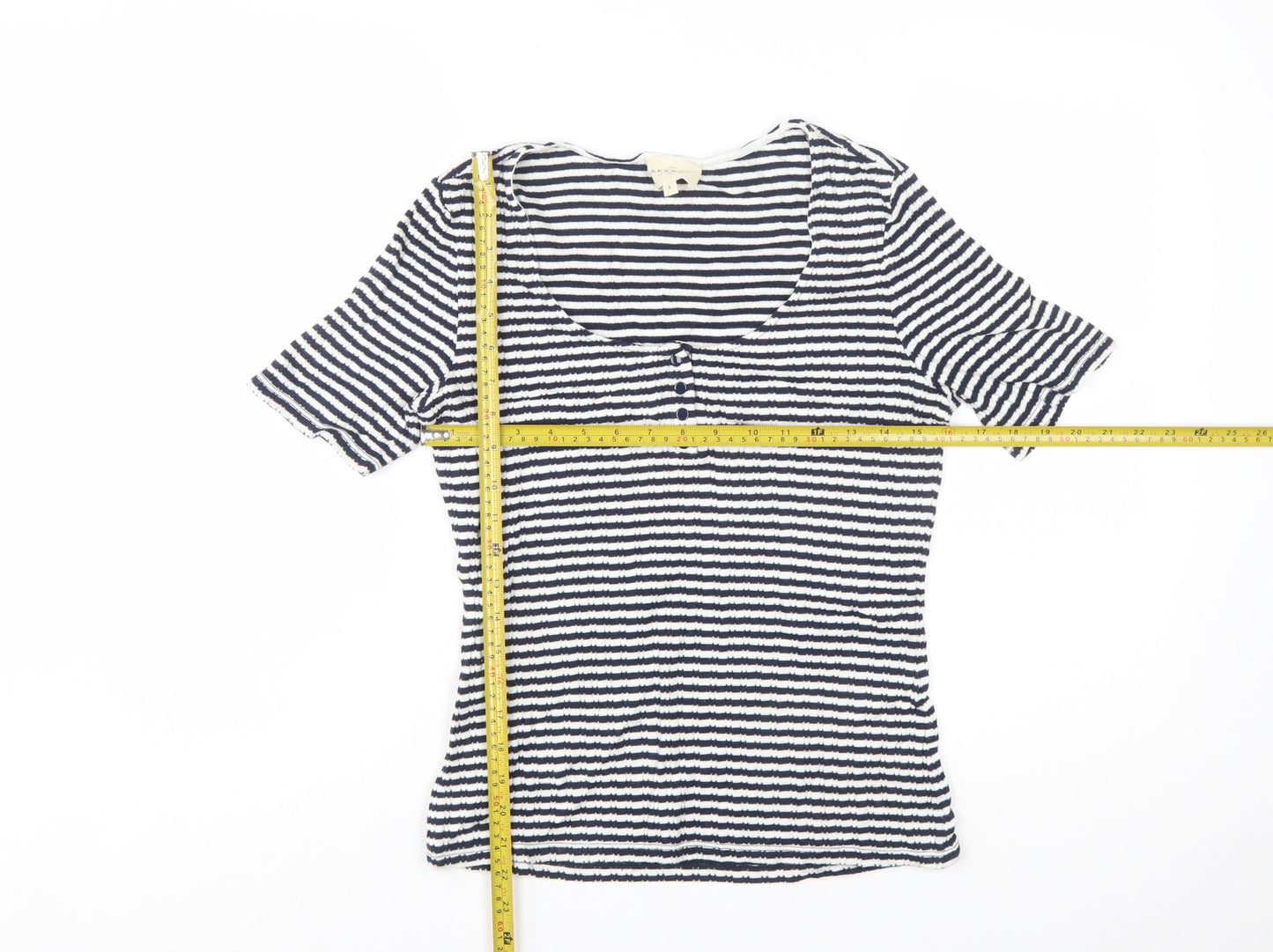Sézane Women’s Blue Striped Cotton Jersey T-Shirt Size S