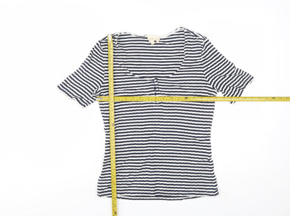 Sézane Women’s Blue Striped Cotton Jersey T-Shirt Size S
