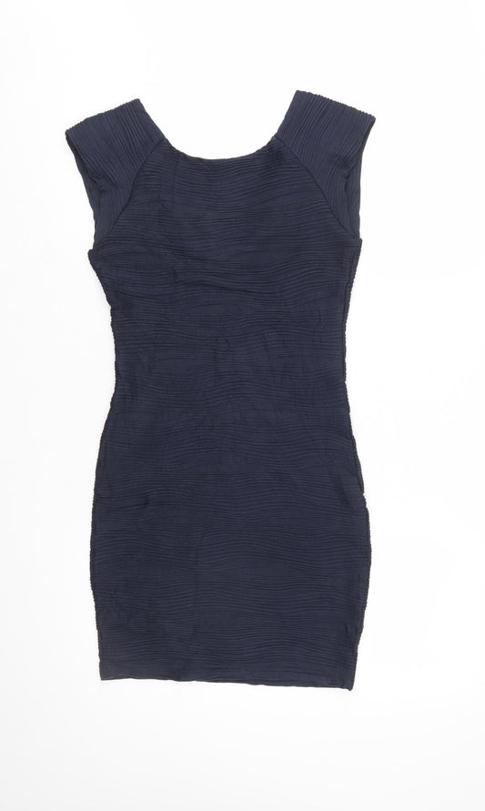 AX Paris Women Blue Size 8 Bodycon Sleeveless Short Dress