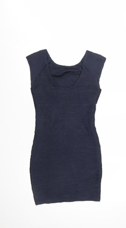 AX Paris Women Blue Size 8 Bodycon Sleeveless Short Dress