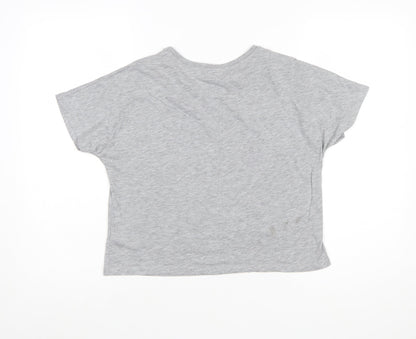 Disney Women’s Grey Cropped Mickey Mouse T-Shirt Size 10