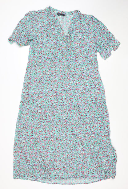 Marks and Spencer Women’s Multicoloured Floral Midi Fit & Flare Dress Size 12