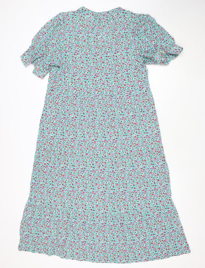 Marks and Spencer Women’s Multicoloured Floral Midi Fit & Flare Dress Size 12