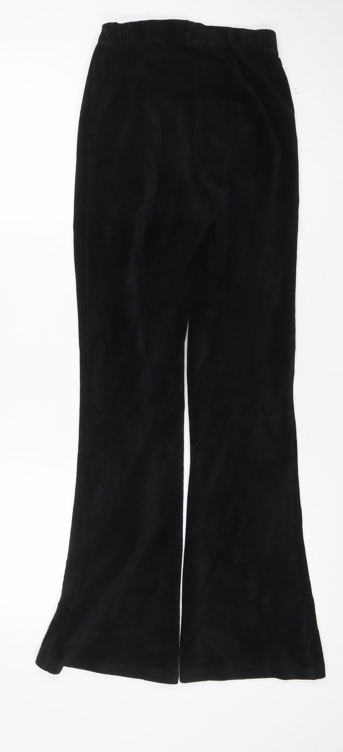 Topshop Women’s Black Petite Size 6 Corduroy Flared Trousers