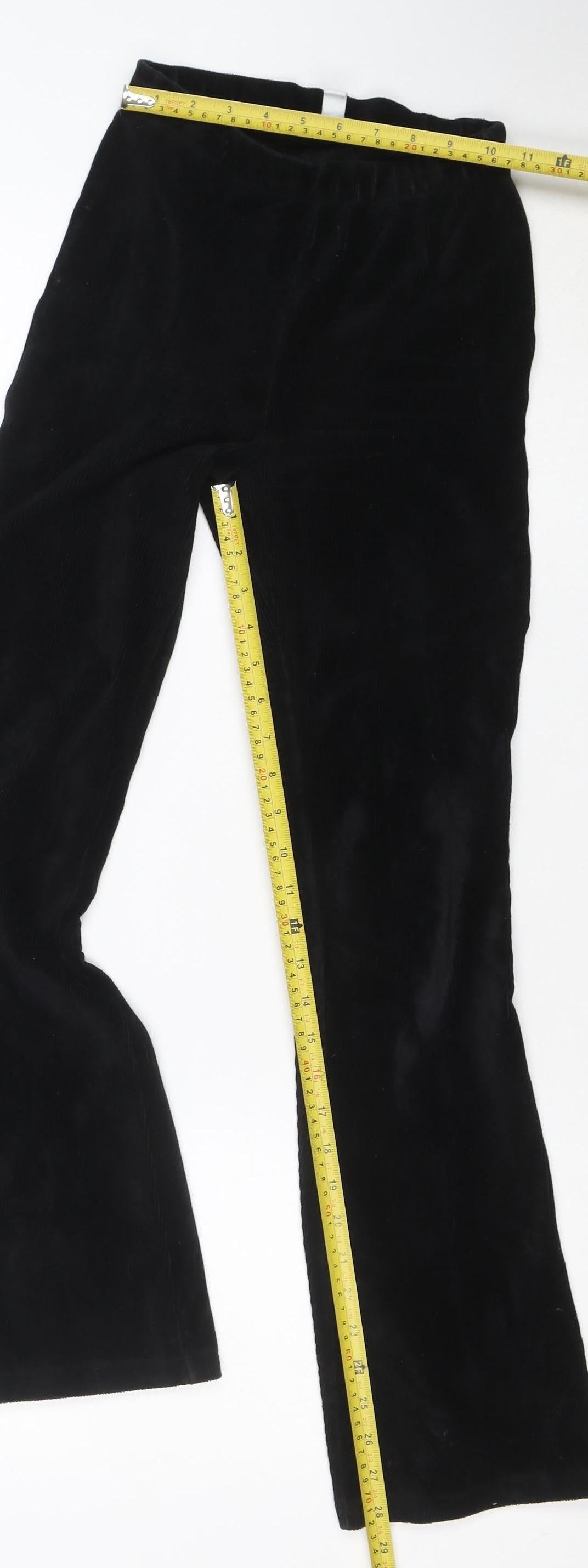 Topshop Women’s Black Petite Size 6 Corduroy Flared Trousers