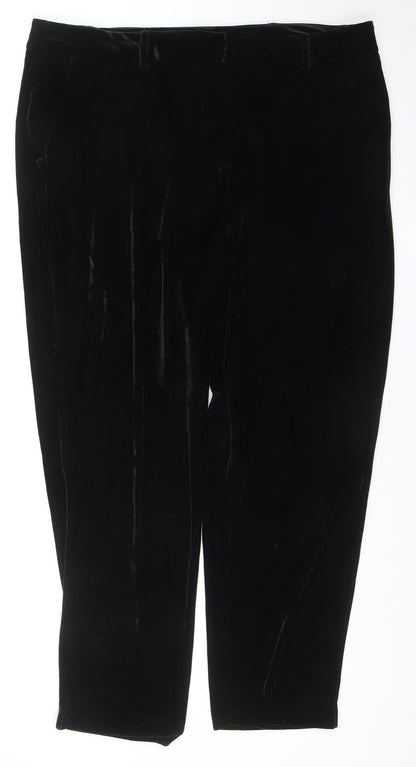 Dorothy Perkins Womens Black Velvet Trousers Size 18