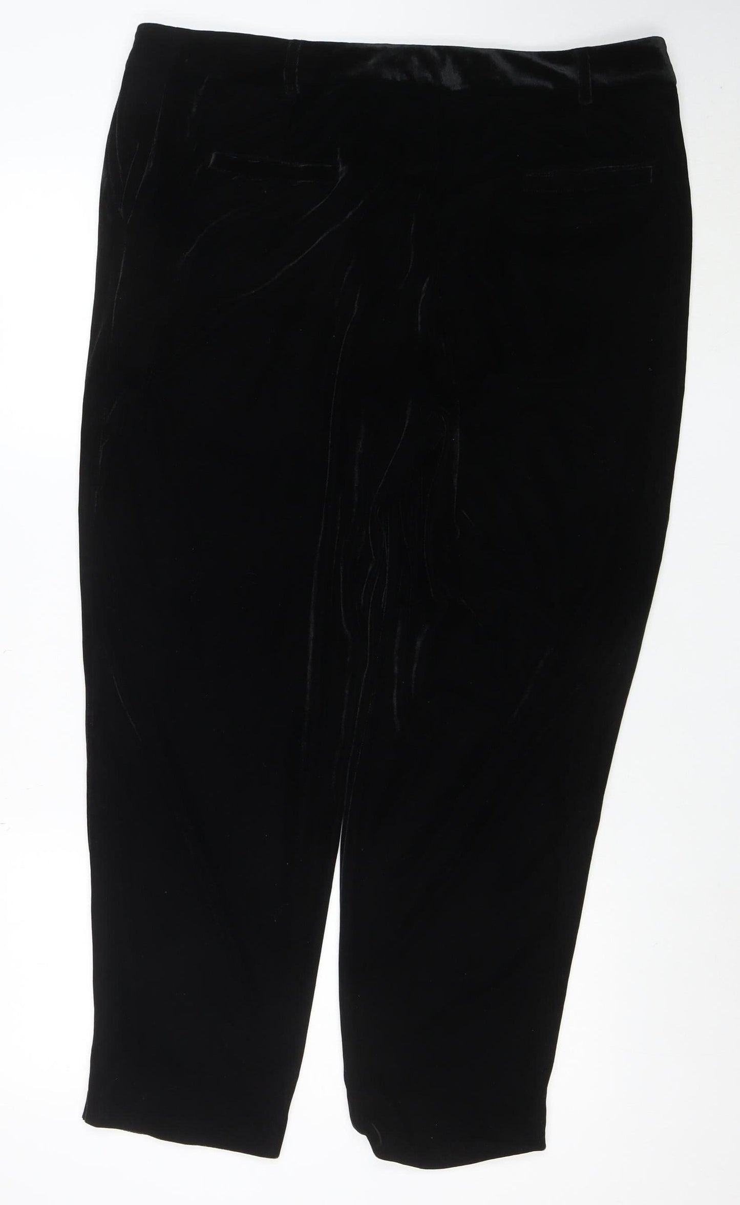 Dorothy Perkins Womens Black Velvet Trousers Size 18