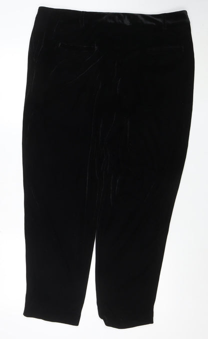 Dorothy Perkins Womens Black Velvet Trousers Size 18