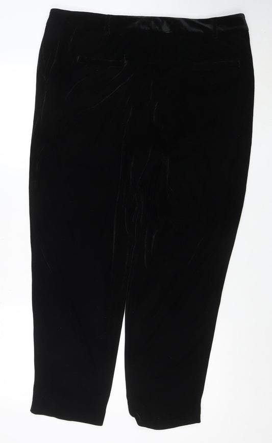 Dorothy Perkins Womens Black Velvet Trousers Size 18
